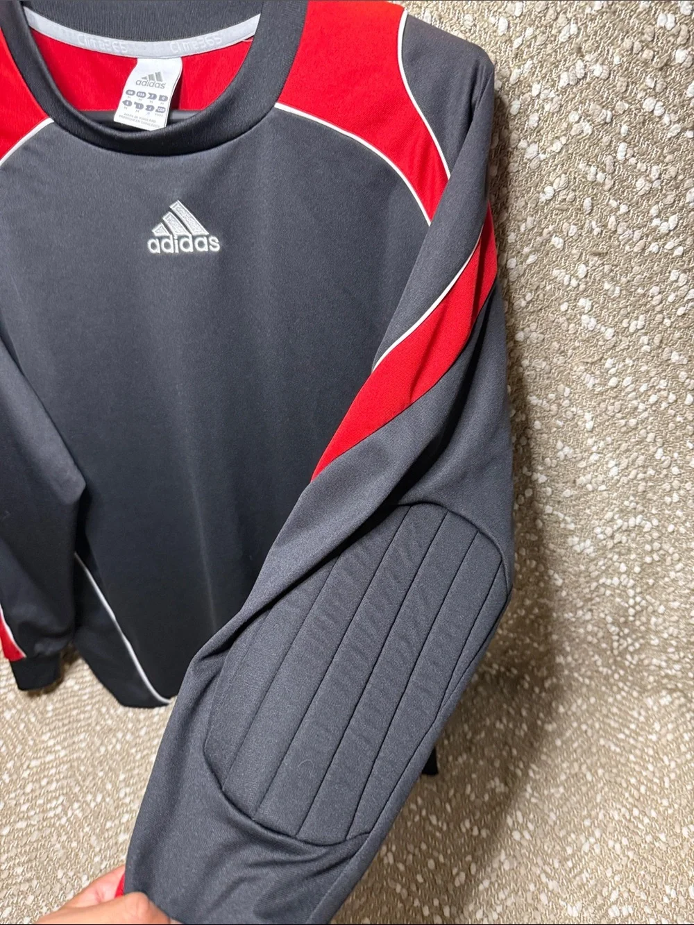 adidas Black and Red Long-Sleeve Athletic Top